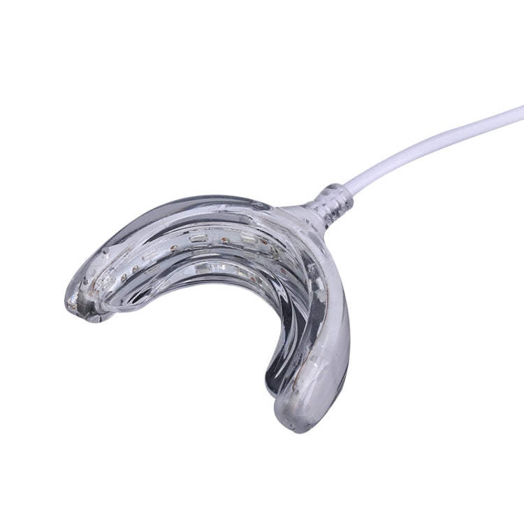Transparent mouth tray with attached cable for LED teeth whitening