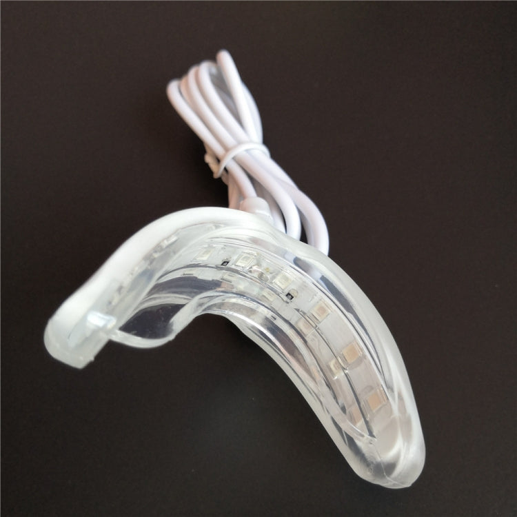 Clear mouth tray with white cable for LED teeth whitening