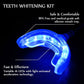 Glowing blue LED mouth tray for teeth whitening kit with cable