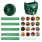 Green solar ultrasonic animal repellent head with round speaker openings and white sensor