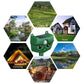 Green outdoor solar animal repellent device for use in yard, park, and campsite areas