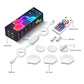 RGB hexagon LED wall light kit box with USB plug, controller, and color remote