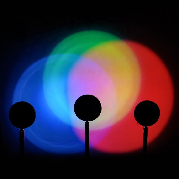 RGB projection lamp heads with multicolor circular light beams