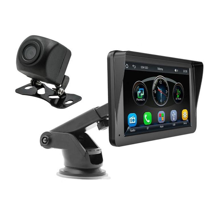 7-inch in-dash Car MP5 player with touchscreen and external backup camera, black