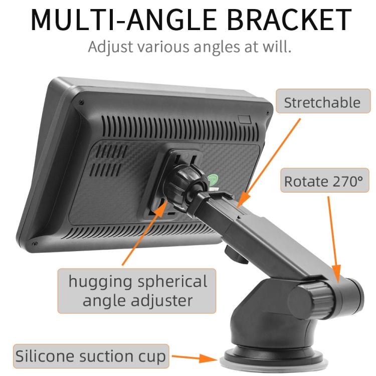 Adjustable mounting bracket for in-dash Car MP5 player with suction base
