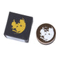 Moon phase wooden stamp set: square and round stamps with yellow moon and white crater marks
