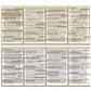Vintage text sticker sheets, beige paper with black serif quotes, multiple panels