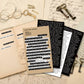 Vintage quote sticker sheets and small label stickers, cream paper with black print