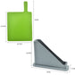 Plastic classified cutting board with handle and gray base; shows board measurements
