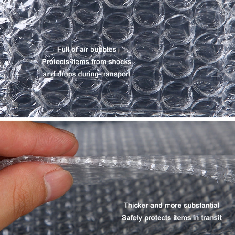 Clear bubble wrap sheet with densely packed air bubbles and thick padding