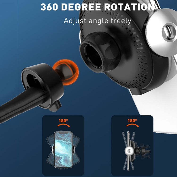 360-degree rotating car wireless charger mount with infrared sensor and adjustable viewing angle
