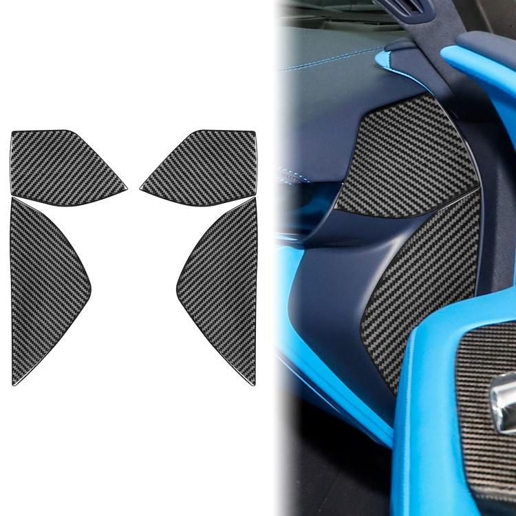 Carbon-fiber front slot decoration stickers set fitted on car interior panel