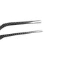 Black carbon-fiber curved trim strips for inner A-pillar speakers
