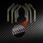 Inner A-pillar speaker sticker set, black carbon-fiber strips with highlighted edges
