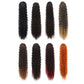 Curly ponytail wig color chart with multiple long curly strands in varied shades