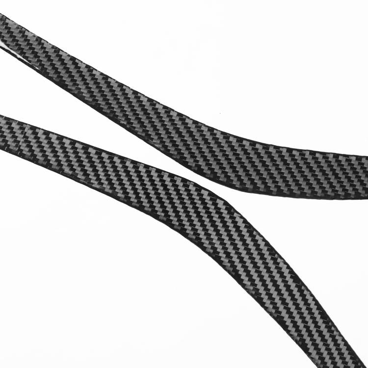 Carbon fiber texture bumper lip sticker strips, two long curved pieces