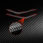 Carbon fiber-look bumper lip sticker set with red accent lines and texture detail