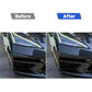Installed carbon fiber bumper lip decorative stickers on front bumper