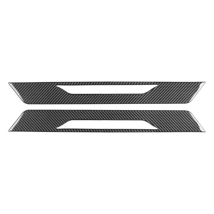 Carbon-fiber style door sill decorative trim sticker set, black