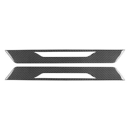 Carbon-fiber style door sill decorative trim sticker set, black