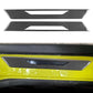 Carbon-fiber door sill trim stickers with cutout stripe, applied on car