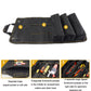Foldable tool kit organizer with three numbered sections, large zip pocket, and separate pouches