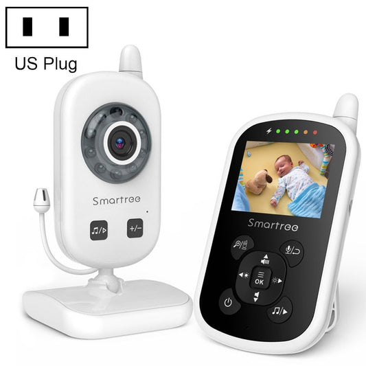 Wireless baby monitor camera with US plug, handheld display and white camera unit