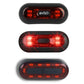 Motorbike helmet tail light product view, black casing with red LED panel.