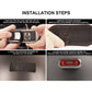Motorbike helmet tail light adhesive installation view with black mount pad.