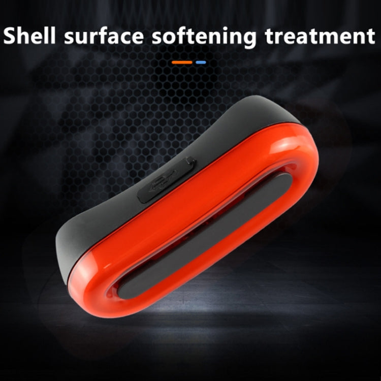 Orange and black rechargeable tail light with side indicator window
