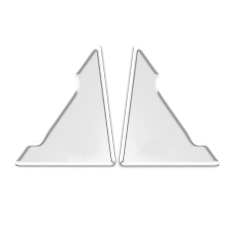 Set of 2 silver triangular corner bumper stickers for car door edges