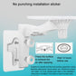 White punch-free mounting bracket with sticker kit for smooth surface installation