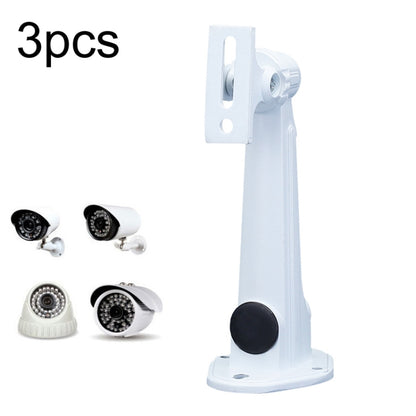 White aluminum camera mounting bracket stand with adjustable swivel head, set of 3