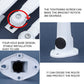White aluminum mounting bracket base with four-hole design and tightening screw