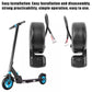 E-scooter thumb throttle governor installation on handlebar, black unit with cables