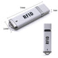 White RFID USB reader keychain with metal clasp and compact body labeled RFID