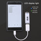 RFID USB reader with LED indicator light connected to a smartphone via cable