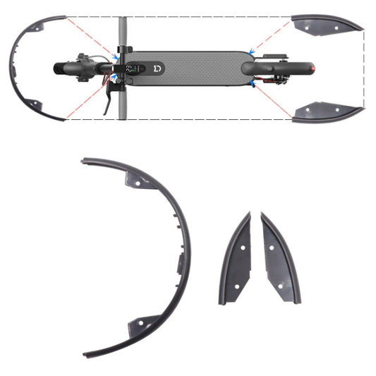 Black scooter side protection covers and front/rear bumper guards set