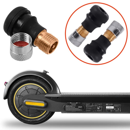 Vacuum tire nozzle adapter with black rubber cap, copper thread, and silver metal tip