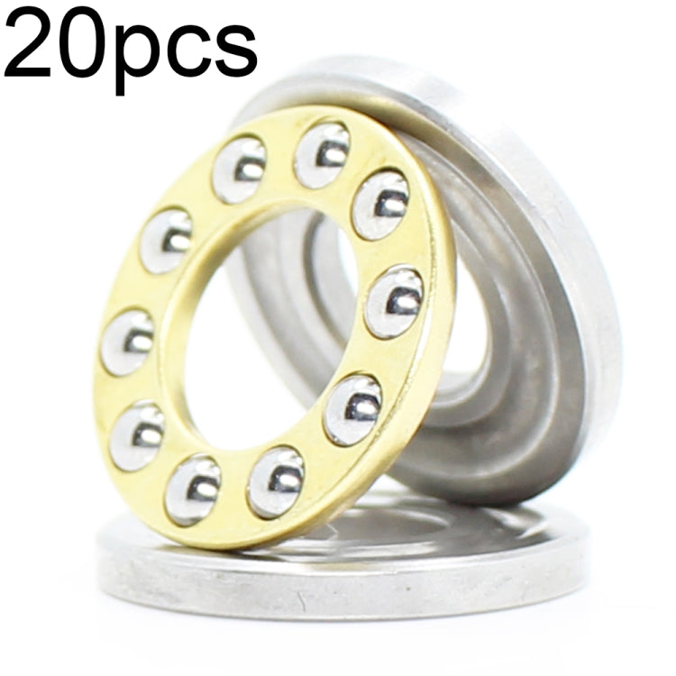 20pcs thrust ball bearing set with gold ring, silver washers, visible metal balls