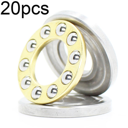 20pcs thrust ball bearing set with gold ring, silver washers, visible metal balls