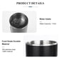 Portable espresso maker details, water intake opening and stainless steel inner cup