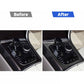 Central console shift area with black carbon-fiber style trim frame sticker