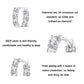 Silver zirconia hoop earrings featuring a budding flower pattern around the circle