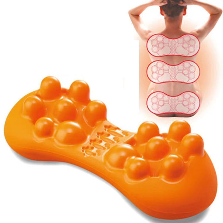 Orange, foot-shaped acupressure massager with raised bubble knobs
