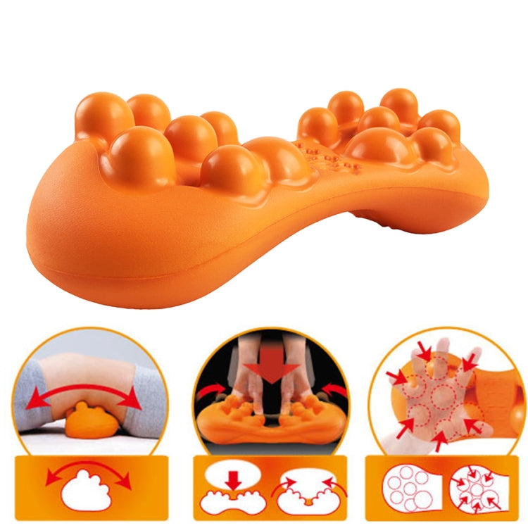 Orange acupressure massager with raised circular nodes along the top surface