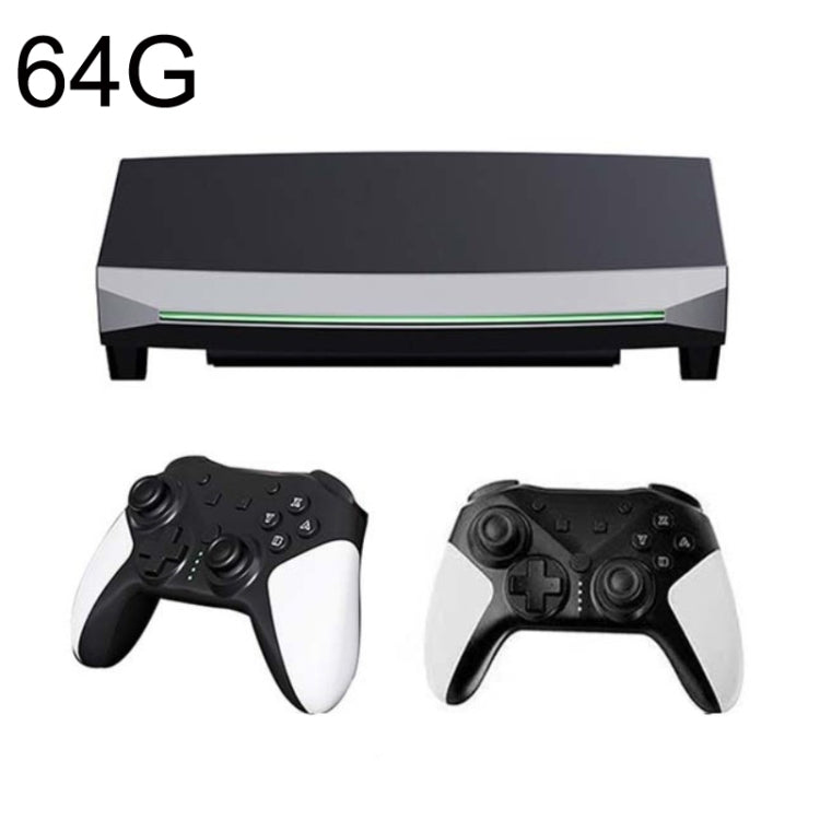 H6 64G gaming console with two black controllers, white hand grips