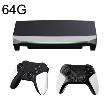 H6 64G gaming console with two black controllers, white hand grips