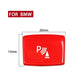 Red dashboard push-button with parking aid icon, 20 x 15 mm