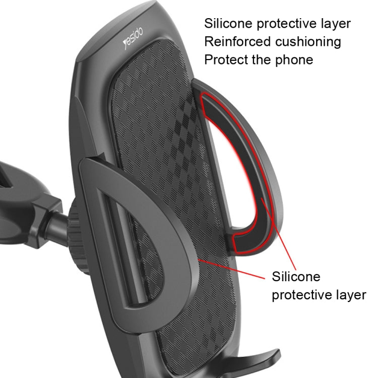 Car phone bracket with dark silicone protective layer and cushioned phone cradle